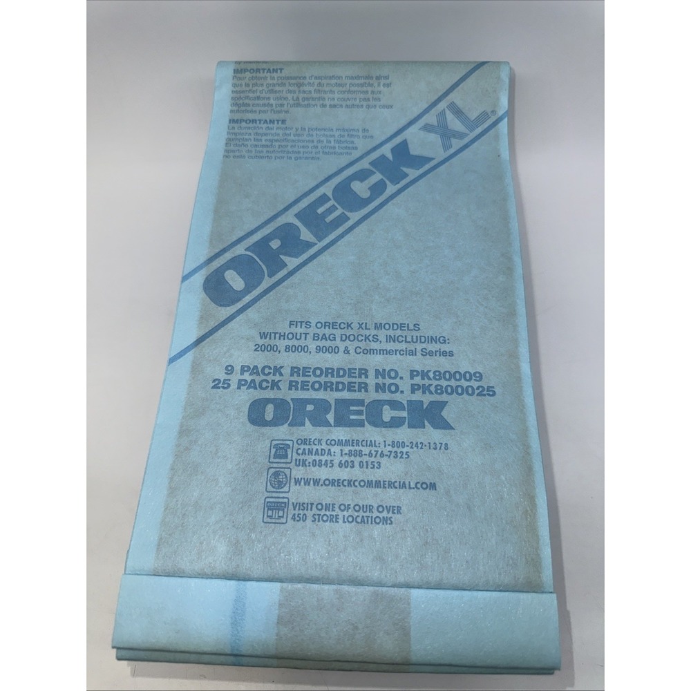 Oreck Commercial XL PK800025 Upright Vacuum Disposable Bag - Pack of 25